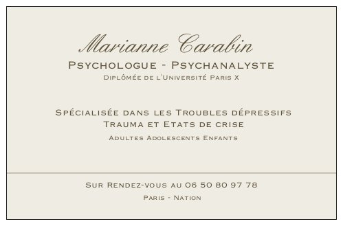 Marianne Carabin Psychanalyste Paris Nation